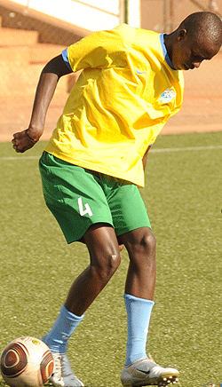 Junior Waspsu2019 center-back Faustin Usengimana will be tested this afternoon. The Rayon Sport player will partner Emery Bayisenge at the heart of Rwandau2019s defence. (Photo T. Kisambira)