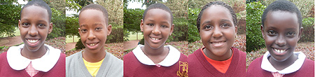 L-R : Laura Uwase ; Eddie Rutembesa ; Rita Bakunda ; Grace Mwakijele ; Rachael Munezero