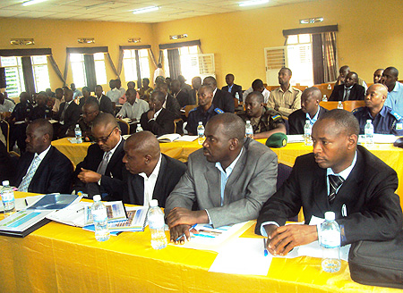 Officials at the stakeholders' meeting  in the Eastern Province (Photo by S. Rwembeho).