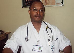 Dr. Eugene Ngoga, an Obstetrician and Gynecologist at King Faisal Hospital, Kigali. (Photo by D.Umutesi)