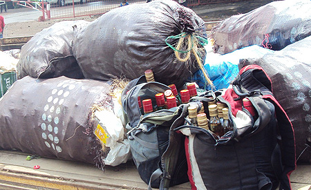 Some of the impounded alcohol (Photo A. Ngarambe)