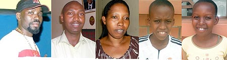 L-R : Martin Kasirye ; Alphonse Bisangwa ; Odeth Uwimana ; Mustafa Ishimwe ; Esther Ishimwe