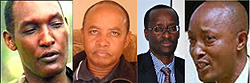 L-R : Kayumba Nyamwasa ; Patrick Karegeya ; Gerard Gahima ; Theogene Rudasingwa