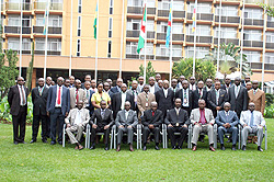 Regional Defence Chiefs from CEPGL countries and staff members at the opening of their session in Kigali yesterday (Courtsey Photo)