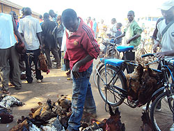 Farmers sold their chicken at  give away  prices after a break out of the disease in Rwamagana. (Photo  S. Rwembeho)
