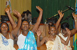 A group of women MPs wave after taking their oath in 2008. American academics have hailed Rwanda on gender policy (File Photo)