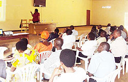 Participants following the presentation of the research carried out by GMO (Photo D. Ngabonziza)