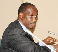 Health Minister Dr Richard Sezibera appearing before the Senate, yesterday (Photo T Kisambira)