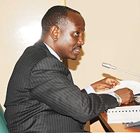 Health Minister Dr Richard Sezibera in the senate on Monday (File Photo)
