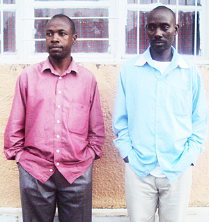 Emmanuel Dusabimana and Hatekimana J Piere after their arrest. (Photo B Mukombozi)