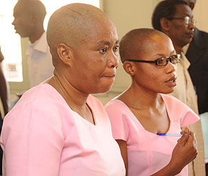 Saidath Mukakibibi and Agnes Uwimana during the hearing at High Court (File Photo).JPG
