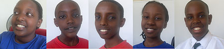 L-R : Jumu Uwera ; Shema Ruganganzi ; Romeo Prince ; Chriystelomany Omany ; Nicholas Ndahiro
