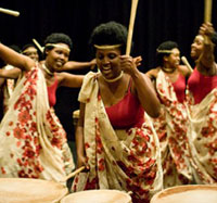 Dancers grace give-away wedding ceremonies in Rwanda.