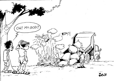 Rwanda National Police (RNP) in Rubavu District, Northern Province, yesterday destroyed marijuana and illicit brew worth over Rwf60 million which had been smuggled from the Democratic Republic of the Congo (DRC).