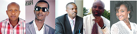 L-R : Alex Muyoboke ; Prince Kid ; Stephen G. Mugisha ;Esimael Niyomo Rinzi ;  Nadege Uwamahoro