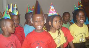 Bill is happy with friends on his birthday.