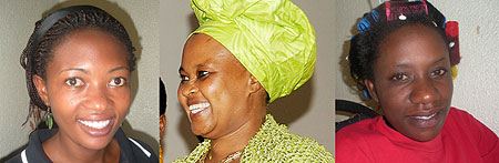 L-R : Marie Claire Munezero ; Zulfat Mukarubega ; Annette Mutesi 