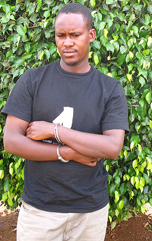 Aimable Mutebutsi at Kaciru Police station (Photo T.Kisambira)