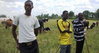  Beneficiaries being briefed before taking home their cows. Photo S. Rwembeho