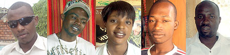 L-R : Price Musamaza ;Belgine Bizimana ;Aline Wamahoro ; Samuel Byamukama ; Eraste Byarugaba  