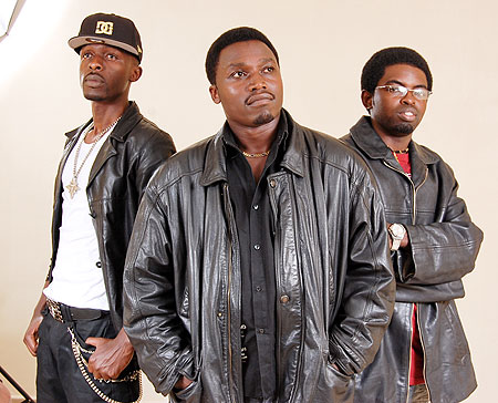 Rwandau2019s famous trio vocalists, (L-R) Ziggy 55, Dany and Vicky strike a pose.
