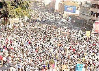 Christians at Namugongo Uganda martyrs shrine