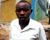 Aimable Butera at Mukarange Police post. (Photo S. Rwembeho.)