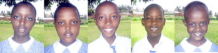 L-R : Dianne Umutoni ; Gloria Ingabire ; Rutayisire Kayumba ; Moses Mugisha ; Angel Cyuzuzo
