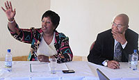 Dr. Agnes Binagwaho and Dr. Akpaka Kalu Malaria Advisor WHO-Kenya (PhotoJ Mbanda)