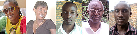 L-R : Leony Ruranganwa ; Grace Muhawenimana ; Stephen Musoni ;Epaphrodite Binamungu ;  Vincent Mutabazi