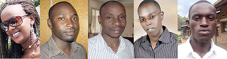 L-R : Jean Butera ; Rameshi Nkusi ;James Daale ; Abraham Rumanzi ;  Eric Muyiranyi