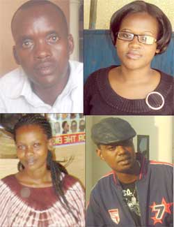 L-R: John Bosco Mutijima;Sarah Mahoro;Betty Mukeshimana; Patrick Kitoko  