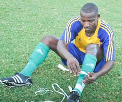 READY TO BATTLE: The U-23 team captain Aimable Rucogoza believes Rwanda has  a good chance to beat Zambia  in Lusaka. (File photo)