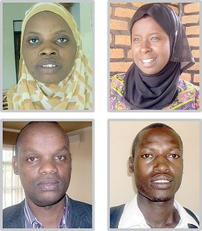 L-R:Saidath Murorunkwere; Bonaventure Aishur Rutayisire;Sebaziga Gakunzi; Eric Muvara 