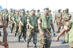 RDF troops leaving for Darfur. The troops have helped build a school in the war-torn region of Darfur (File Photo).