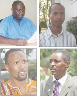 L-R: Alain Mukuralinda; Francois Twagirayezu; Cobra; Jean de Dieu Mucyo