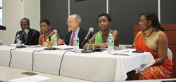 A panel discussion with genocide survivors during the commemoration event in New York (Photo. Khalid Elachi).