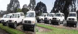 The confiscated vehicles parked at Mukamira Police Station (courtesy Photo)
