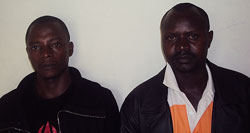 Masabo and his accomplice at the Rusizi Police station