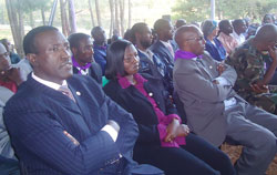 Deputy Speaker of  the Chamber of Deputies , Jean Damascene Ntawukuliryayo joins KCE students and staff  during the memorial. Photo / D Sabiiti.P