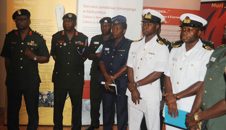 Visiting Ghananian Army Officers being briefed about Genocide at Gisozi Memorial center (Photo.T.Kisambira)
