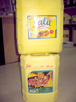 Containers of some of the cooking oil brands that were initially  banned by RBS