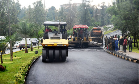 Rehabilitation work being carried out along the Kimihurura-Airport road. (Photo J Mbanda).