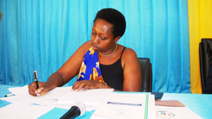 Governor Aisa Kirabo Kacyira at a past press conference. file photo
