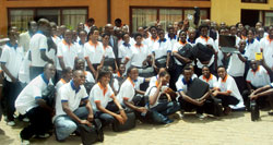The students were excited about their ew laptops. (Photo G. Mugoya)
