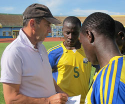 Richard Tardy (L) is expected to have his first look at Arsenal starlet Alfred Mugabo this afternoon. (File Photo).