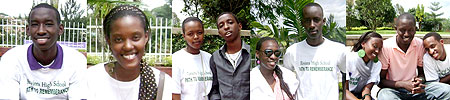 L-R : Mucyo Daniel ; Nadia Karemera ; Andrew and Josiane ; Innocent Karake and Caroline Umukobwa ; Linda Katangulia, Joel Semukanya and Daniel Rusa.