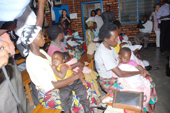 Mothers at a Health Centre :  Most of the diseases reported in health facilities are related to malaria (File Photo).