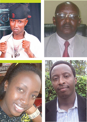 L-R: Jeane Ndacyayishimira; Charles Gahima; Bonne .N. Ineza; Jean Paul Tugirimana; 