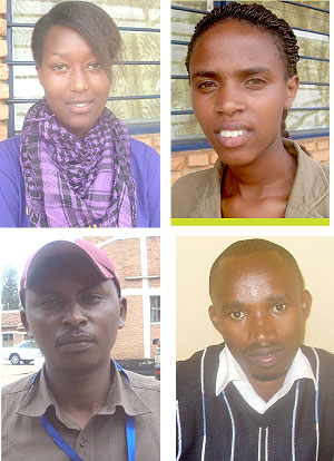 L-R: Yvonne Usabisa ; Niyonagira Beline ;Faustin Nkurunziza; Darius Murangwa 
